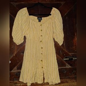 Angie Mustard and White Striped Top